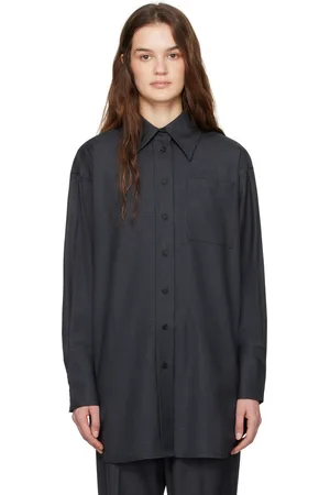 CO Chemise grise à boutons et à effet chiné