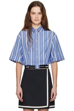 Msgm Chemise bleue à rayures