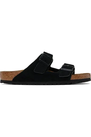 Birkenstock Sandales Arizona noires à semelle intérieure en suède
