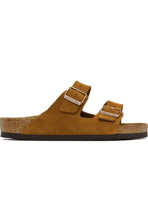 Birkenstock Sandales Arizona brun clair à semelle intérieure en suède
