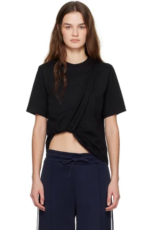Msgm T-shirt noir à ourlet torsadé