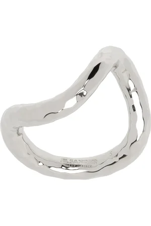 Jil Sander Bague martelée argentée