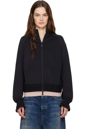 Moncler Blouson noir en néoprène à glissière