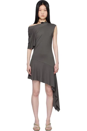 Belle Robe courte Plume grise