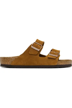 Birkenstock Sandales Arizona brun clair à semelle intérieure en suède