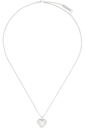 AMBUSH Collier argenté à pendentif de cœur à perle artificielle