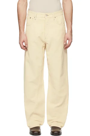 Sunflower Pantalon ample blanc cassé en velours côtelé à coutures torsadées