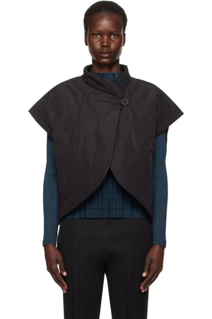 PLEATS PLEASE ISSEY MIYAKE Veste noire à matelassage Asteroid