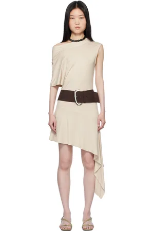 Belle Robe courte Plume beige
