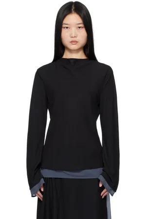 Holzweiler T-shirt Leika noir et bleu
