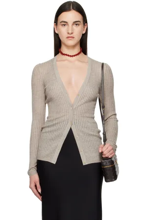 GABRIELA HEARST Cardigan Emma beige en pointelle