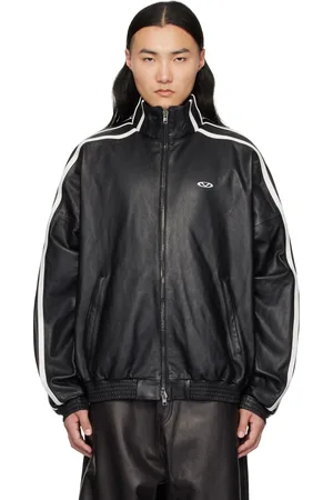 Vetements Blouson de sport noir en cuir