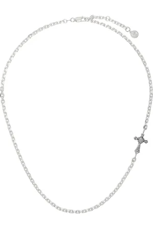 Stolen Girlfriends Club Collier argenté à croix gothique exclusif à SSENSE