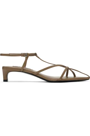 Jil Sander Sandales à petit talon beiges