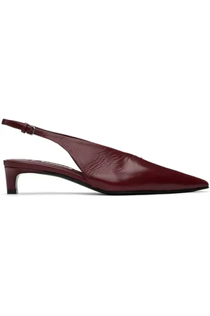 Jil Sander Chaussures à petit talon bourgogne à bride arrière