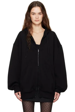 WARDROBE.NYC Pull à capuche surdimensionné noir à glissière
