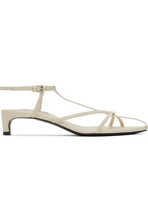 Jil Sander Sandales à petit talon blanc cassé