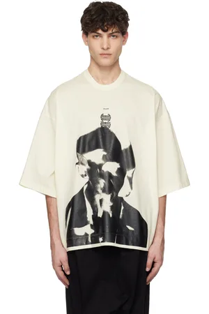 JULIUS T-shirt blanc cassé à image de style diptyque JD Portrait - Ana