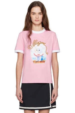 Msgm T-shirt rose à image de chat