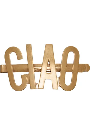 Moschino Broche dorée à texte
