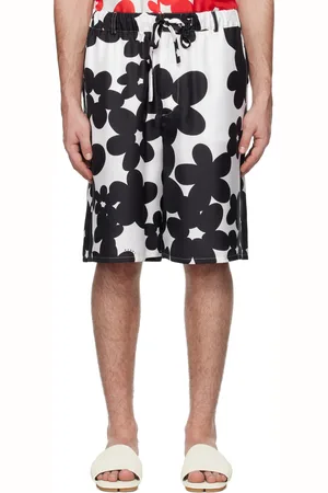 Marni Bermuda noir et blanc en soie à imprimé Dillies