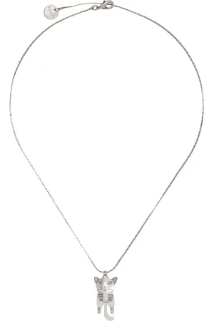 Marni Collier argenté en chaine à pendentif en forme de chat
