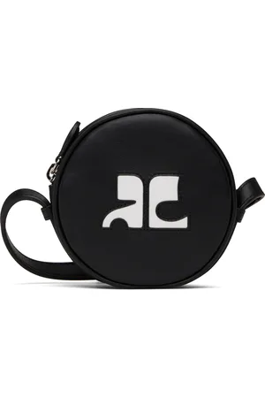 Courrèges Sac circulaire noir en cuir - Reedition