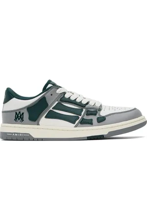 AMIRI Baskets basses de style collégial gris et vert à appliqués Skel Top