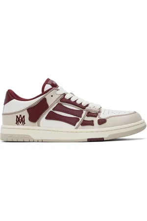 AMIRI Baskets basses de style collégial blanc et rouge à appliqués Skel Top