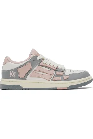 AMIRI Baskets basses de style collégial rose et gris à appliqués Skel Top
