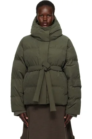 Holzweiler Blouson Steilia vert en toile brossée rembourré en duvet