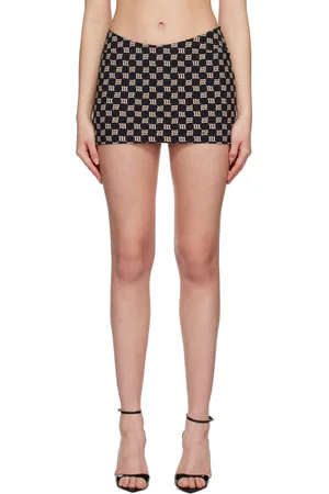 MISBHV Minijupe noir et beige à monogrammes