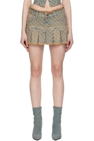 MISBHV Minijupe bleue en denim à monogrammes