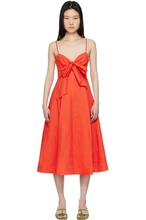 ZIMMERMANN Robe midi rouge à boucle et à effet bouillonné