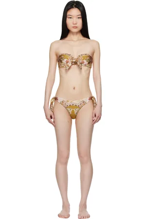 ZIMMERMANN Bikini Wylie brun clair à ornement noué