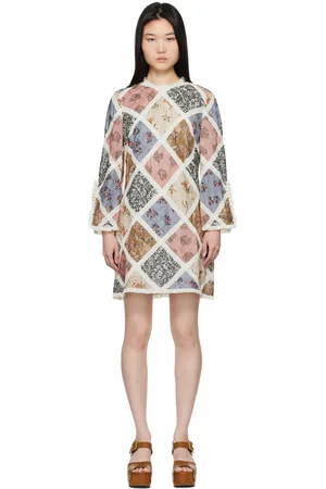 ZIMMERMANN Robe courte Tallow multicolore à garnitures en dentelle
