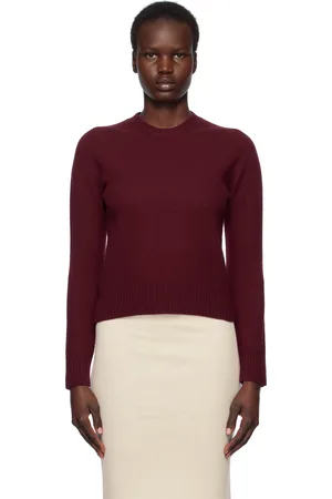 Jil Sander Pull rouge à col ras du cou