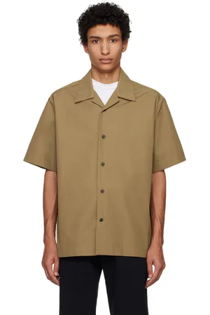 Jil Sander Chemise verte en popeline épaisse