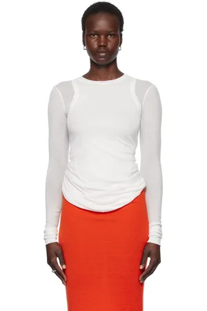 Jil Sander T-shirt blanc à col ras du cou