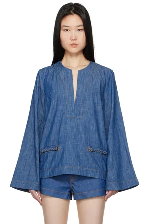 ZIMMERMANN Chemisier de style tunique Wylie bleu en denim