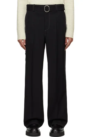 Jil Sander Pantalon noir à ceinture