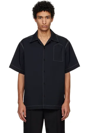 Jil Sander Chemise bleu marine en sergé