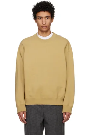 Jil Sander Pull molletonné brun à étiquette à logo à l