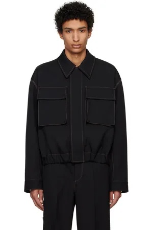 Jil Sander Blouson noir à poches à rabat