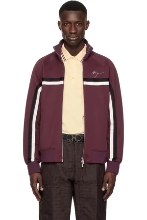 Salvatore Ferragamo Blouson de survêtement bourgogne à glissière