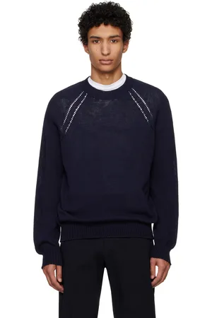 Jil Sander Pull bleu marine sans coutures