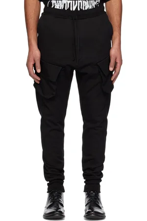 JULIUS Pantalon cargo épais noir en coton
