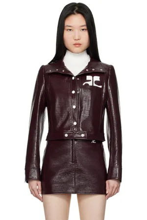 Courrèges Blouson bourgogne en vinyle - Reedition