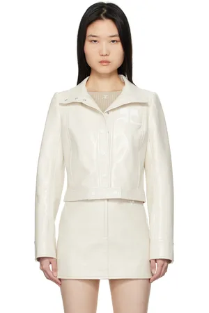 Courrèges Blouson blanc cassé en vinyle - Reedition