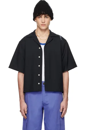 Marni Chemise bleu marine en laine froide